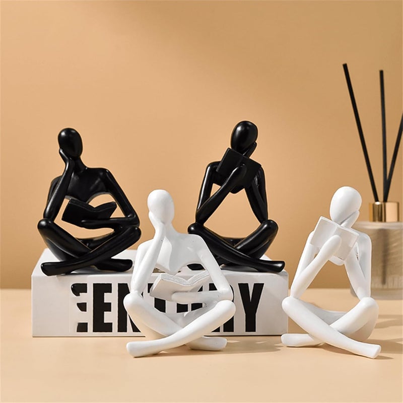 LINZHEN Style-A Black, Creative Abstract Thinker Bookend for Home Aesthetic, Study, and Wine Cabinet – Stylish Shelf Decor Accent and Thoughtful Gift for Living Room, Bar, or Coffee Shop - Image 5